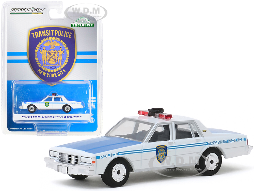1989 Chevrolet Caprice White "new York City Transit Police Department" "hobby Exclusive" 1/64 Diecast Model Car By Greenlight