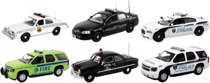 Set Of 6 Police Cars Release 4 1/43 Diecast Car Models By First Response