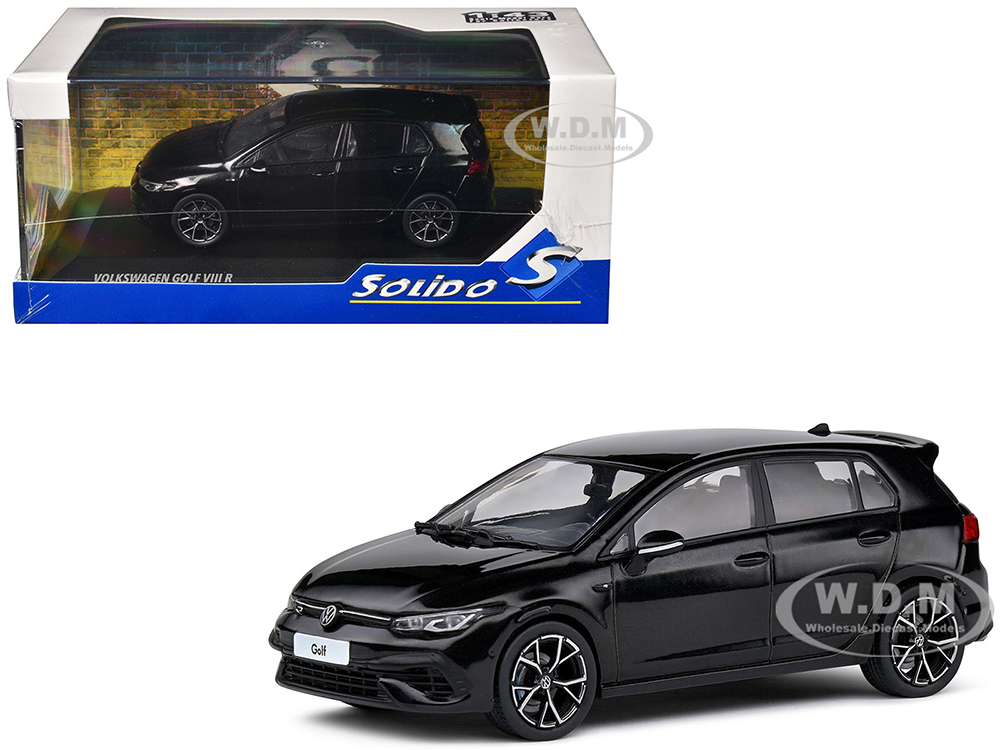 Volkswagen Golf VIII R Deep Black Pearl 1/43 Diecast Model Car by Solido