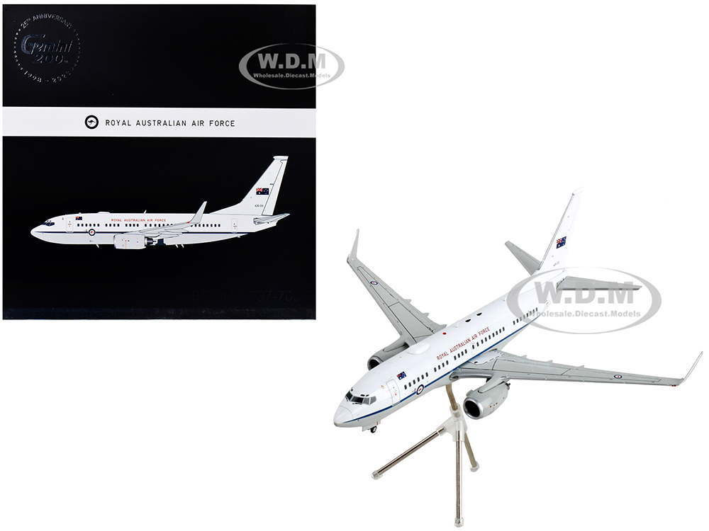 Boeing 737-700 Transport Aircraft "Royal Australian Air Force - A36-001" White and Gray "Gemini 200" Series 1/200 Diecast Model Airplane by GeminiJet