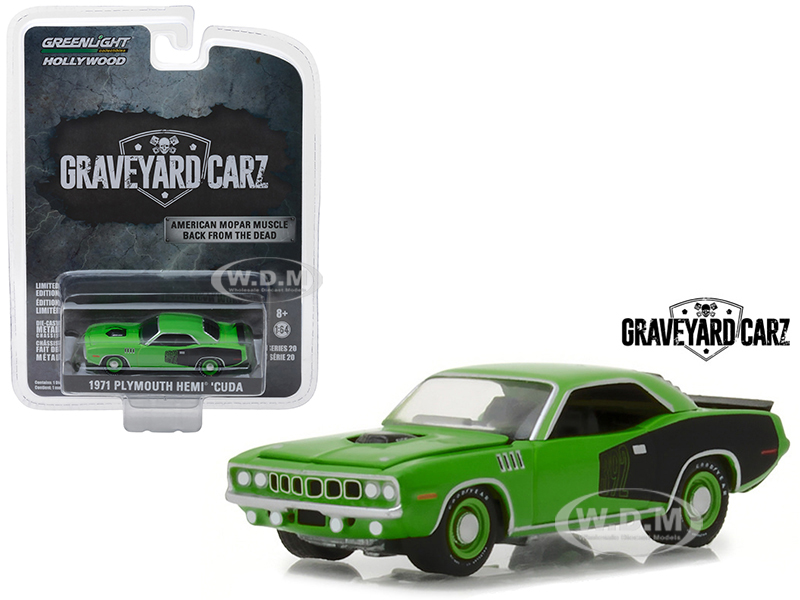 1971 Plymouth Hemi Cuda Green Graveyard Carz (2012) Tv Series Hollywood Series 20 1/64 Diecast Model Car By Greenlight