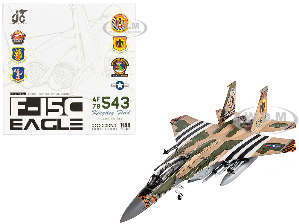 McDonnell Douglas F-15C Eagle Fighter Aircraft 173rd Fighter Wing (2020) United States Air National Guard 1/144 Diecast Model by JC Wings