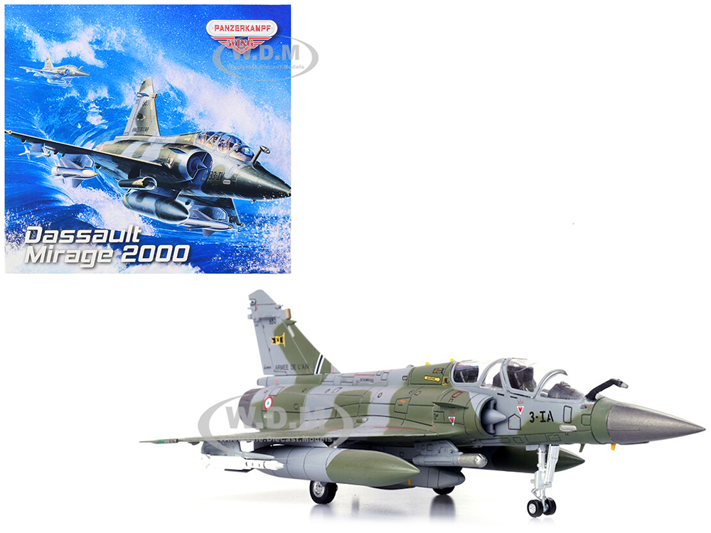 Dassault Mirage 2000D Fighter Plane Camouflage French Air Force â€“ 650 ArmÃ©e de lâ€™Air with Missile Accessories Wing Series 1/72 Diecast Model by Panzerkampf