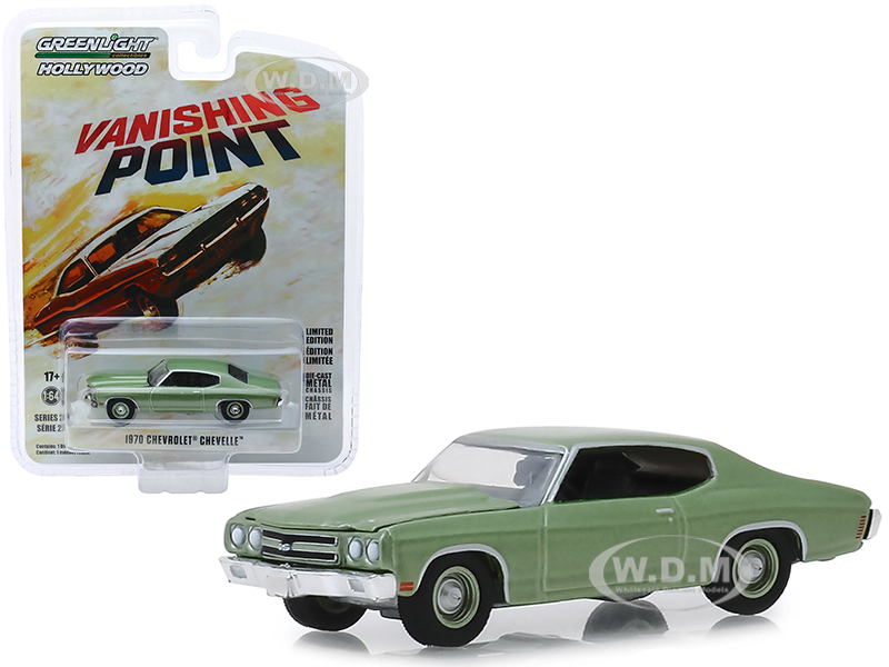 1970 Chevrolet Chevelle Green "vanishing Point" (1971) Movie "hollywood Series" Release 25 1/64 Diecast Model Car By Greenlight
