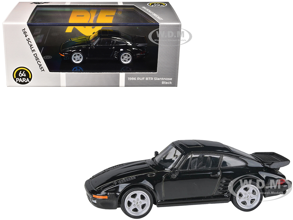 1986 RUF BTR Slantnose Black 1/64 Diecast Model Car by Paragon Models