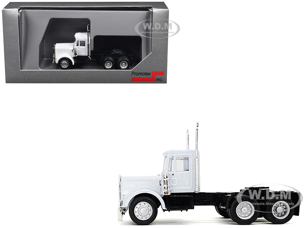 Kenworth W900 Short Day Cab "New Version" White 1/87 (HO) Plastic Model Car by Promotex