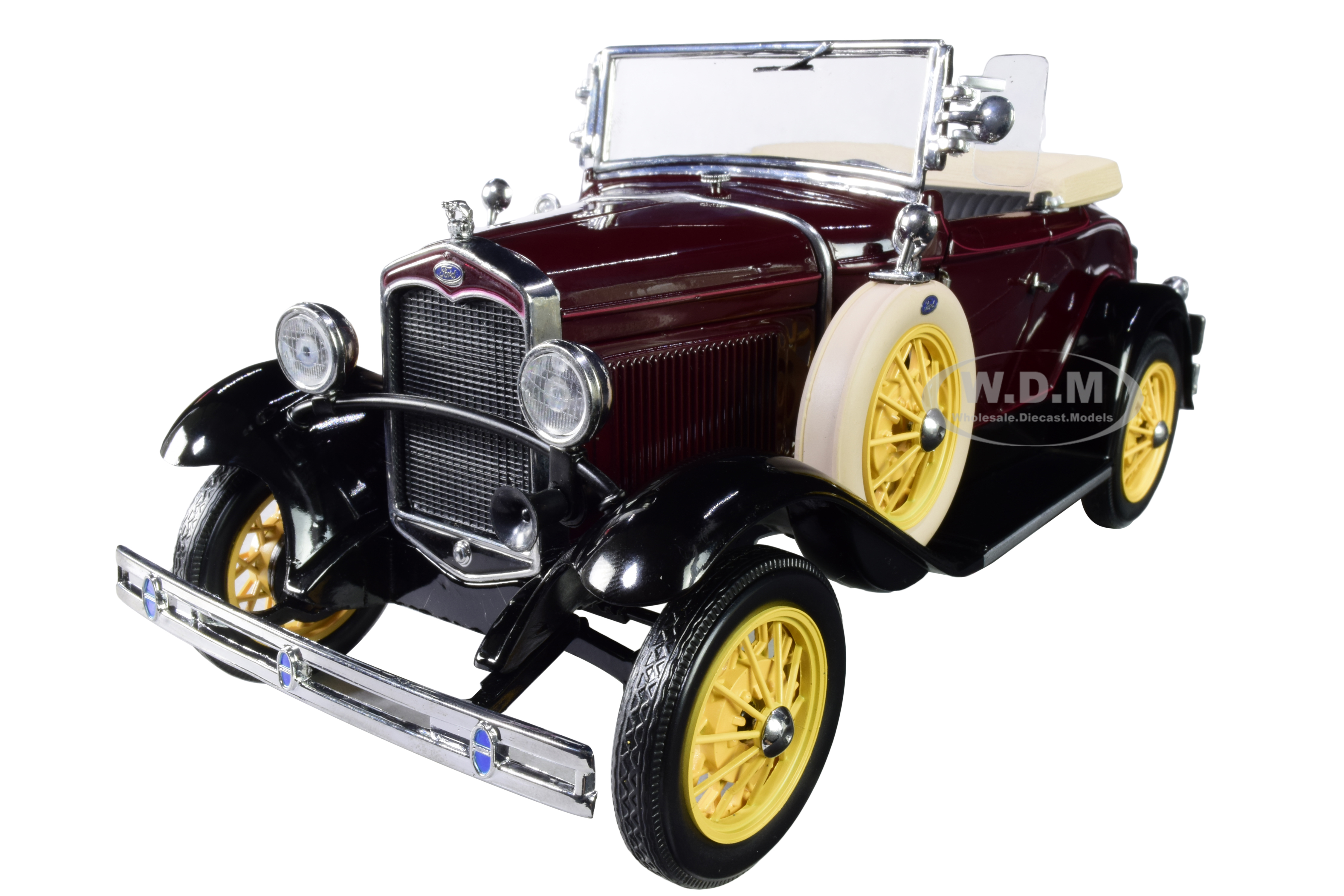 1931 Ford Model A Roadster Ford Maroon 1/18 Diecast Model Car By Sunstar