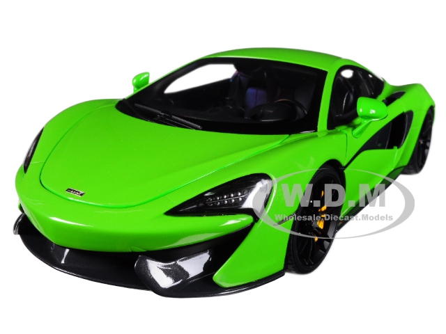 Mclaren 570s Mantis Green With Black Wheels 1/18 Model Car By Autoart