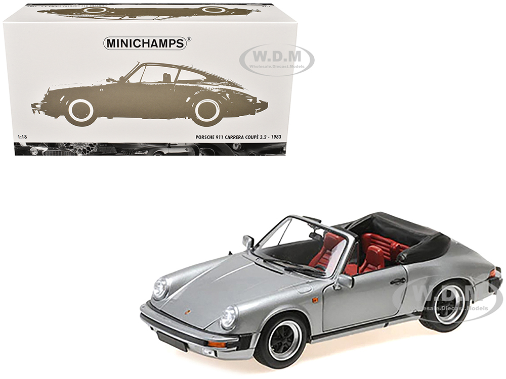 1983 Porsche 911 Carrera Cabriolet 3.2 Gray Metallic 1/18 Diecast Model Car by Minichamps