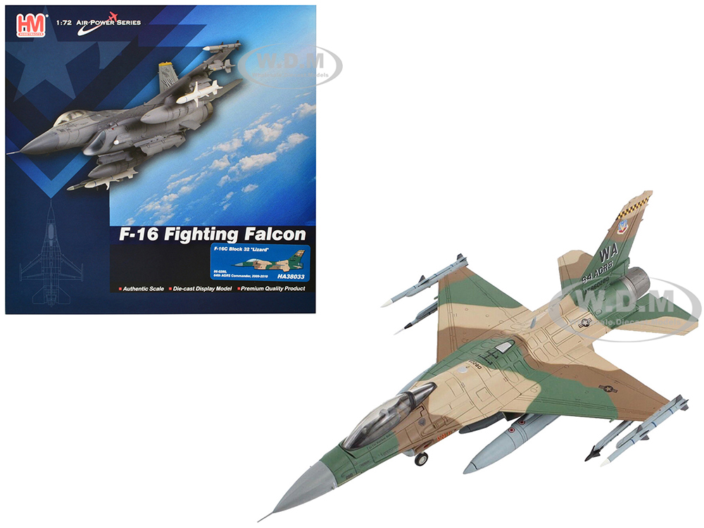 Lockheed F-16C Fighting Falcon Fighter Aircraft Lizard 64th Aggressor Squadron Commander (2009-2010) United States Air Force Air Power Series 1/72 Diecast Model by Hobby Master