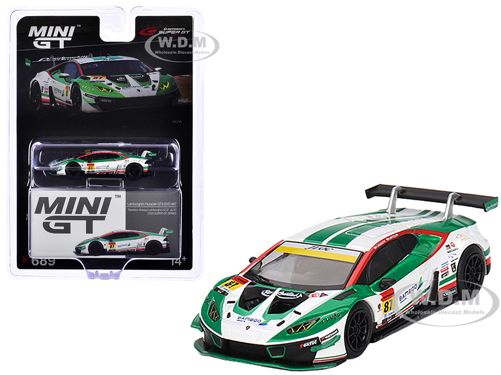 Lamborghini Huracan GT3 EVO #87 Kosuke Matsuura - Natsu Sakaguchi Bamboo Airways - JLOC Super GT Series (2023) Limited Edition 1/64 Diecast Model Car by Mini GT