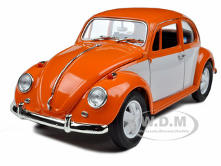 1967 Volkswagen Beetle Orange/white 1/18 Diecast Model Car By Greenlight