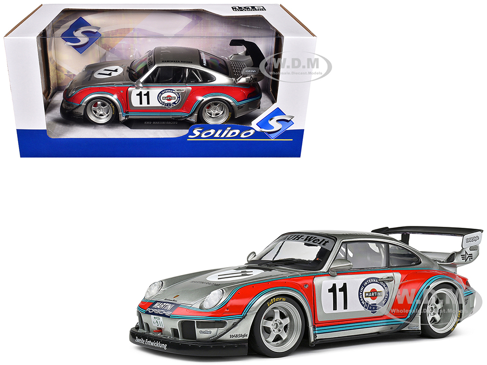 2020 RWB Bodykit #11 Martini-Kamiwaza Racing Silver Metallic with Graphics 1/18 Diecast Model Car by Solido