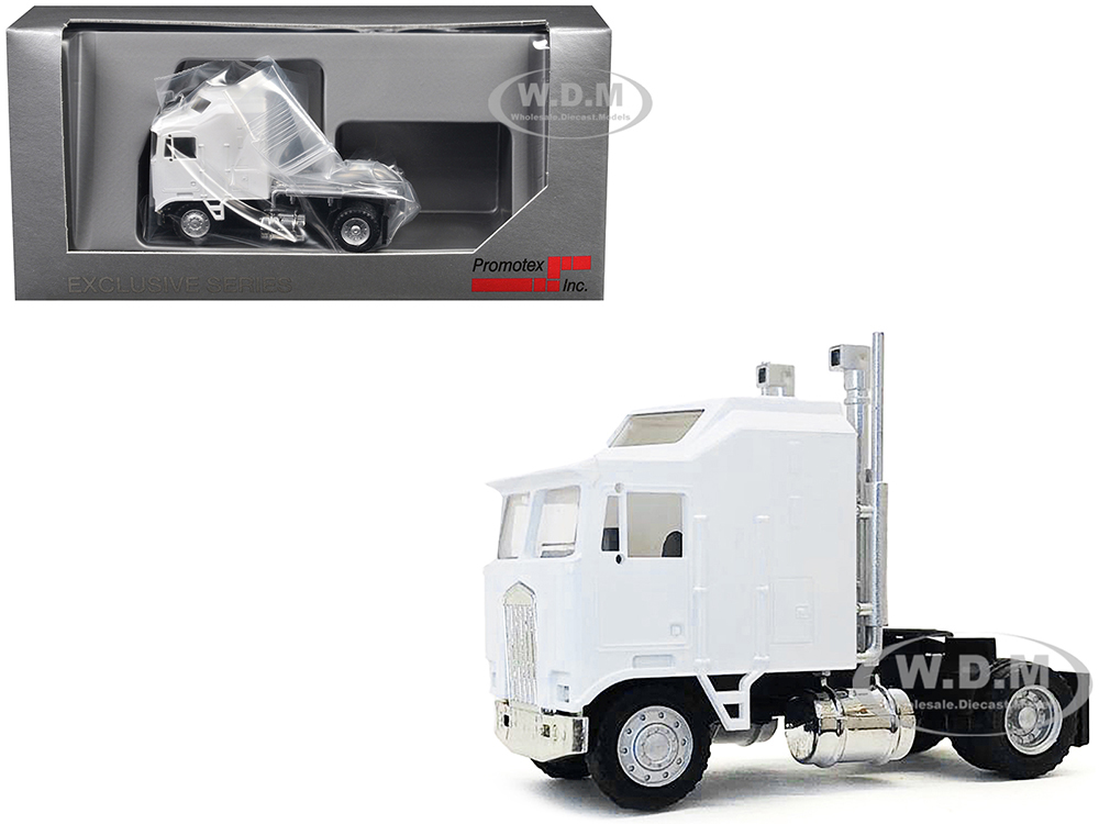 Kenworth K100 Single-Axle Truck with 5-Bar Grill White 1/87 (HO) Plastic Model Car by Promotex