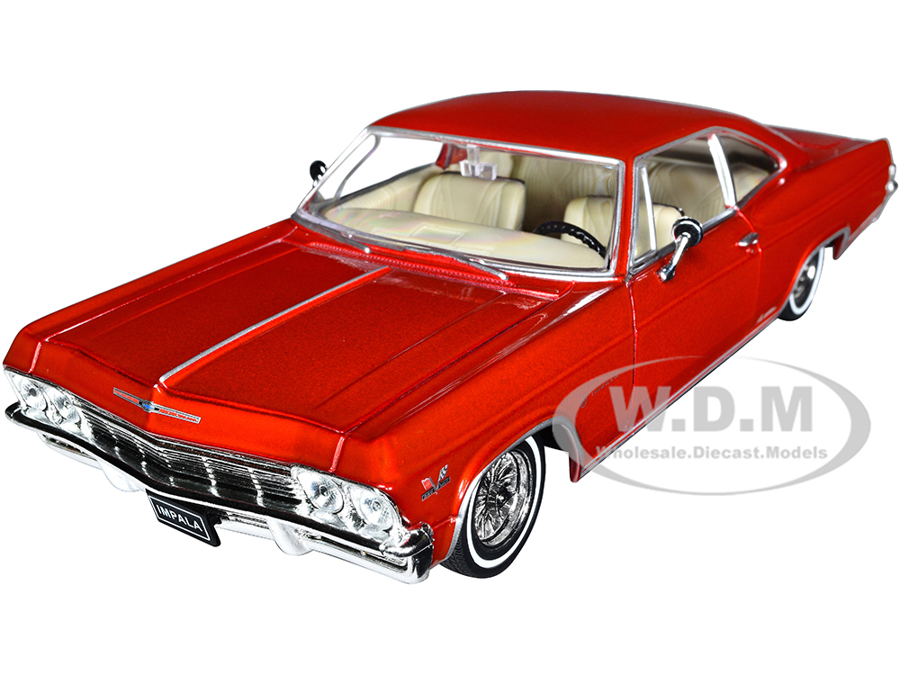 1965 Chevrolet Impala SS 396 Lowrider Red Metallic Low Rider Collection 1/24 Diecast Model Car by Welly