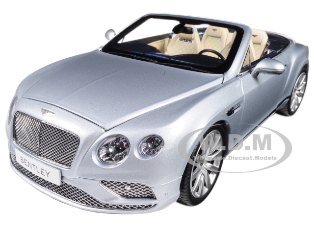 2016 Bentley Continental Gt Convertible Lhd Silver Frost 1/18 Diecast Model Car By Paragon