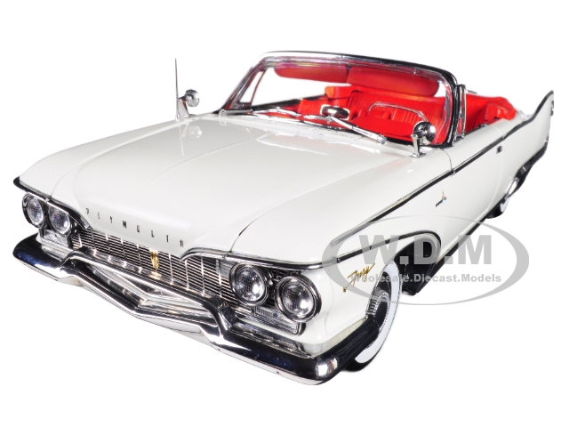 1960 Plymouth Fury Open Convertible Oyster White Platinum Edition 1/18 Diecast Model Car By Sunstar