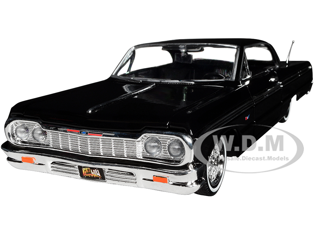 1964 Chevrolet Impala Lowrider Hard Top Black "Get Low" Series 1/24 Diecast Car Model by Motormax