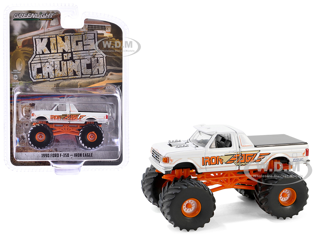 1990 Ford F-350 Monster Truck White Iron Eagle Kings of Crunch Series 15 1/64 Diecast Model Car by Greenlight