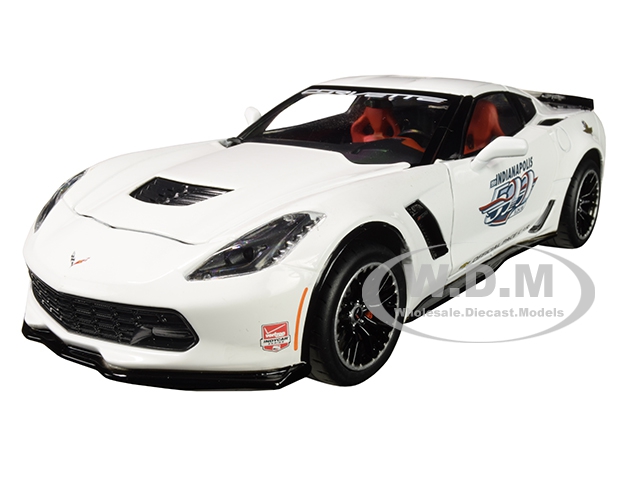 2015 Chevrolet Corvette Z06 White "indianapolis 500" Official Pace Car 1/24 Diecast Model Car By Greenlight