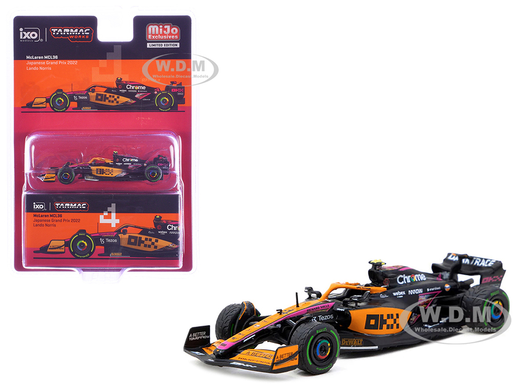 McLaren MCL36 #4 Lando Norris Formula One F1 Japanese GP (2022) Global64 Series 1/64 Diecast Model Car by Tarmac Works