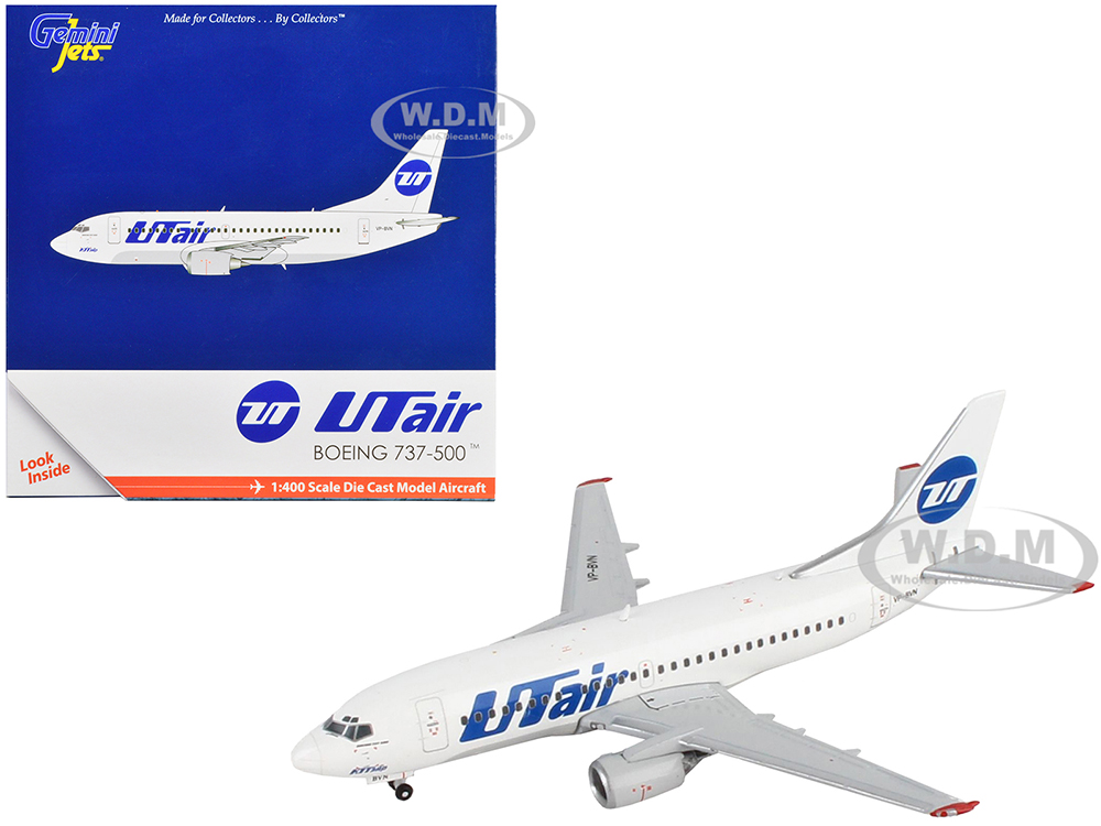Boeing 737-500 Commercial Aircraft UTair White 1/400 Diecast Model Airplane by GeminiJets