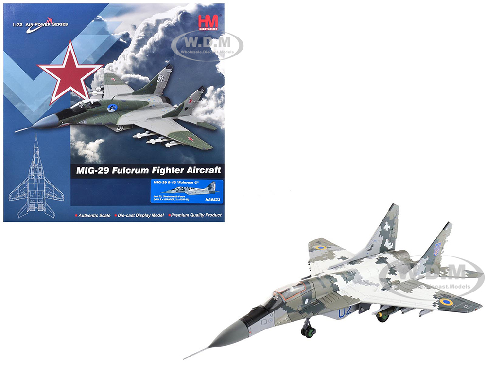 Mikoyan MiG-29 Fulcrum-C Fighter Aircraft Blue 02 (2022) Ukrainian Air Force Air Power Series 1/72 Diecast Model By Hobby Master