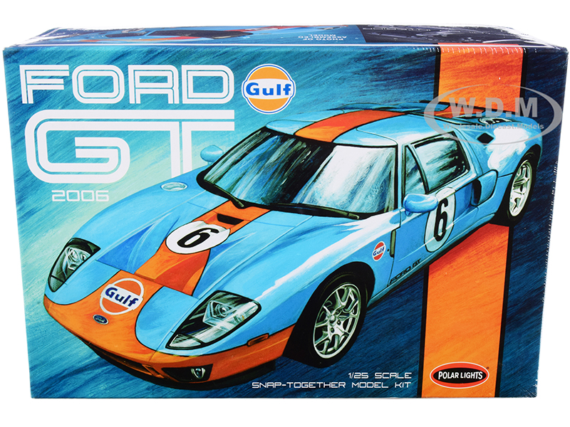 Skill 2 Snap Model Kit 2006 Ford GT Gulf Oil 1/25 Scale Model by Polar Lights