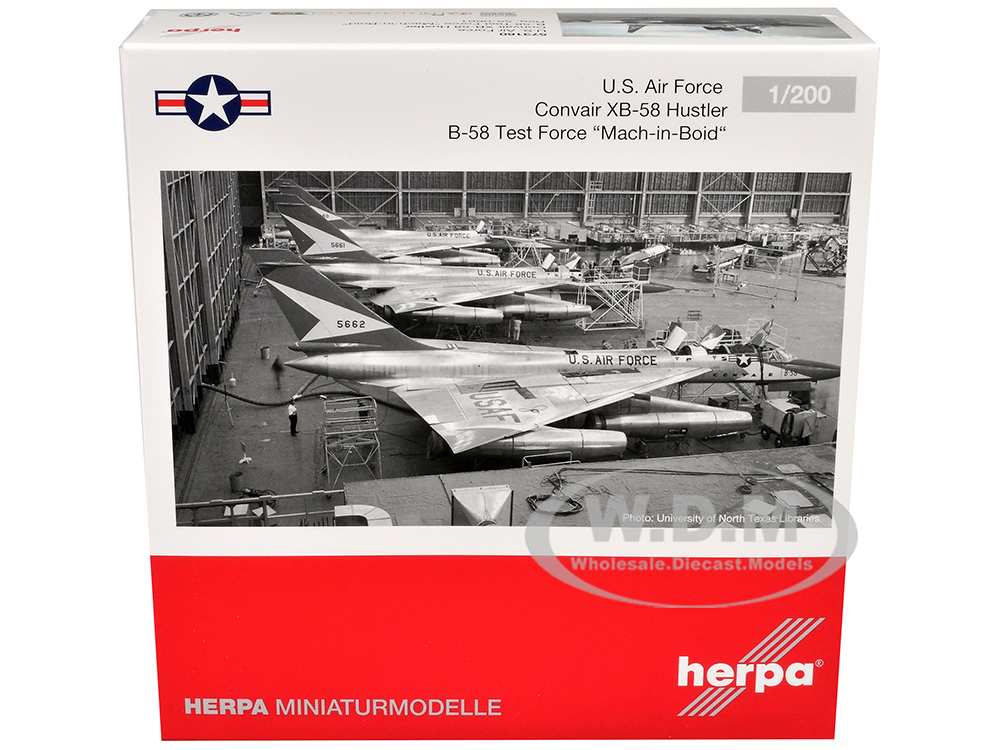 Convair XB-58 Hustler Aircraft "B-58 Test Force Mach-in-Boid" United States Air Force 1/200 Diecast Model Airplane by Herpa