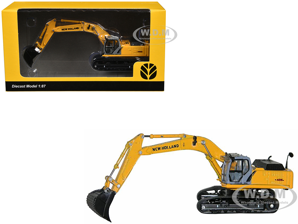 New Holland E 485 B Tracked Excavator Yellow 1/87 (HO) Diecast Model by Promotex