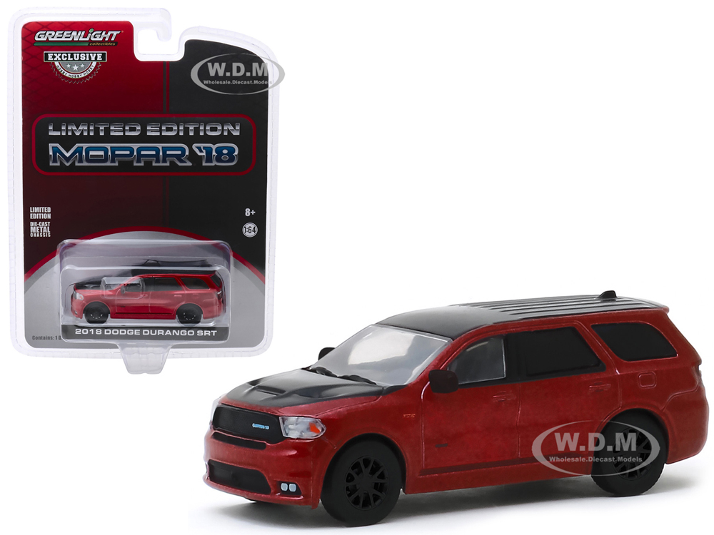 2018 Dodge Durango Srt Octane Red And Black "limited Edition Mopar 18" "hobby Exclusive" 1/64 Diecast Model Car By Greenlight