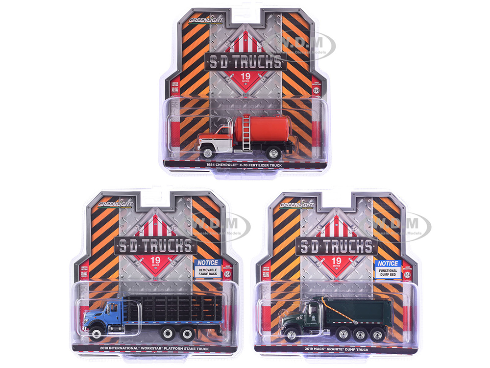 "S.D. Trucks" Series 19 Set of 3 pieces 1/64 Diecast Models by Greenlight