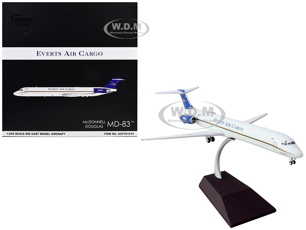 McDonnell Douglas MD-88 Commercial Aircraft Everts Air Cargo (N965CE) White With Blue Tail Gemini 200 Series 1/200 Diecast Model Airplane By Gemi