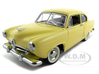 1951 Kaiser Henry J Yellow Platinum Edition 1/18 Diecast Model Car By Sunstar