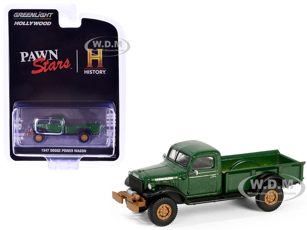 1947 Dodge Power Wagon Pickup Truck Green Metallic and Black "Pawn Stars" (2009-Current) TV Series "Hollywood Series" Release 42 1/64 Diecast Model C