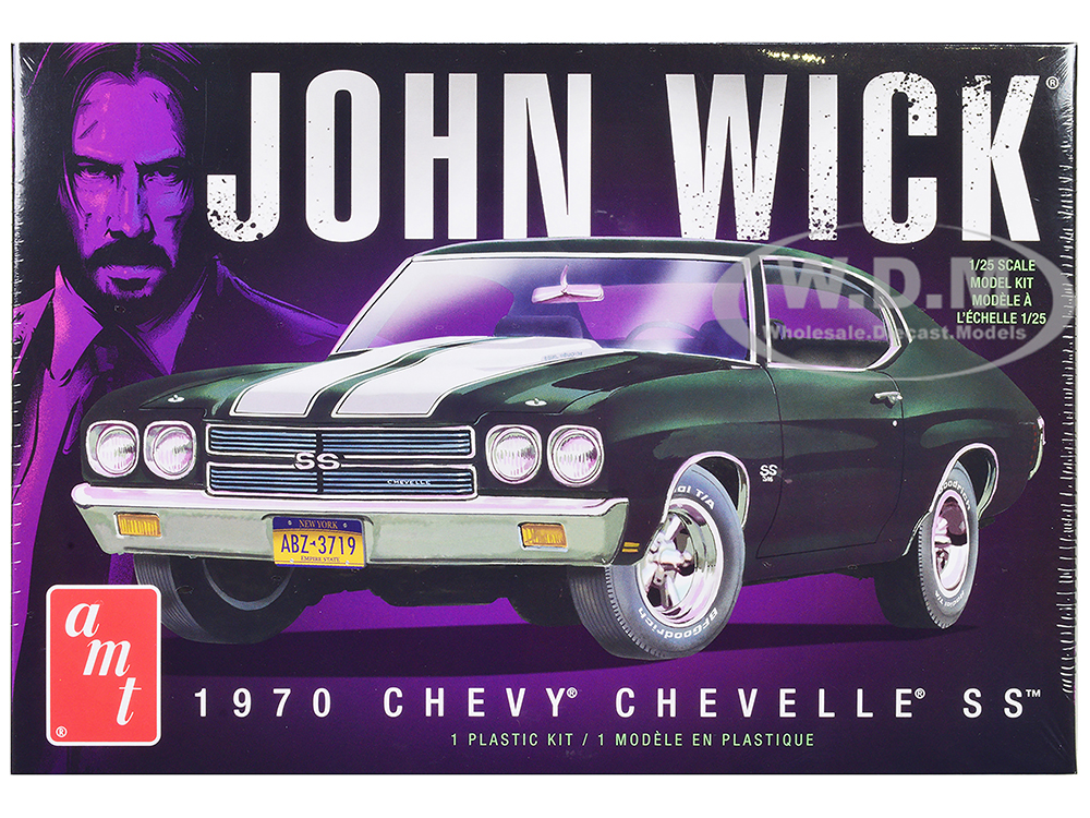 Skill 2 Model Kit 1970 Chevrolet Chevelle SS John Wick (2014) Movie 1/25 Scale Model by AMT