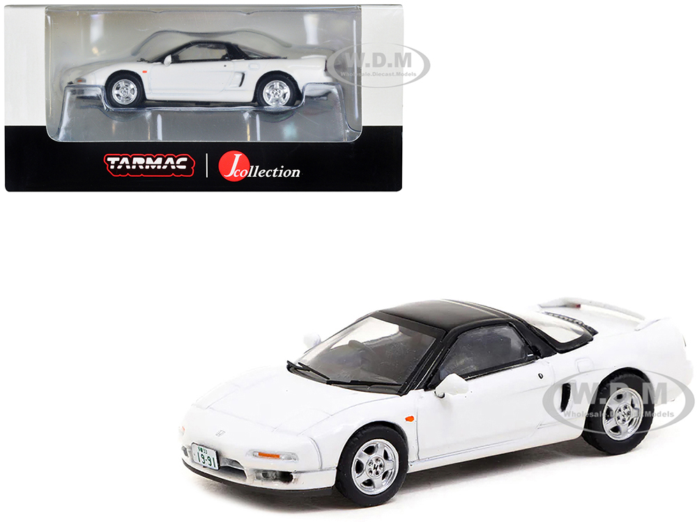 Honda NSX (NA1) RHD (Right Hand Drive) White with Black Top J Collection Series 1/64 Diecast Model by Tarmac Works