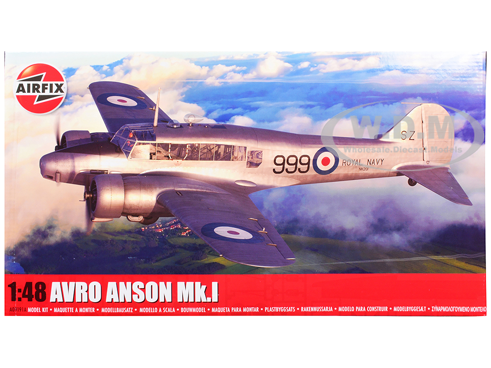 Level 3 Model Kit Avro Anson Mk.I Aircraft with 3 Scheme Options 1/48 Plastic Model Kit by Airfix