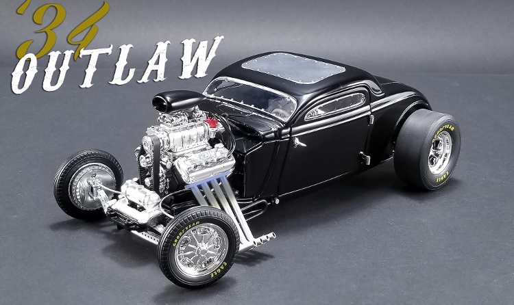 1934 Blown Altered Coupe "outlaw" Black Limited Edition To 576 Pieces Worldwide 1/18 Diecast Model Car By Gmp For Acme