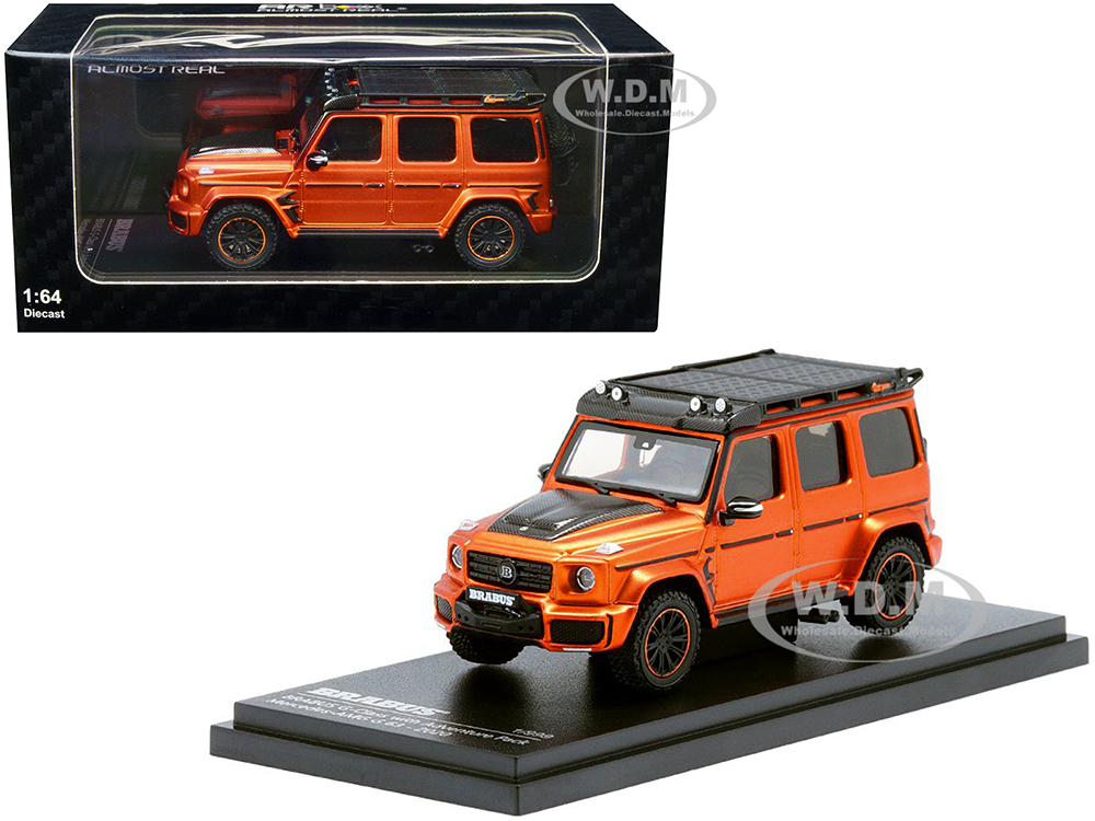 2020 Mercedes-AMG G63 Brabus G-Class with Adventure Package Copper Metallic with Carbon Hood with Roof Rack AR Box Series Limited Edition to 999 pieces Worldwide 1/64 Diecast Model Car by Almost Real