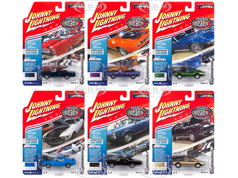 Muscle Cars Usa 2018 Release 4 Set B Of 6 Cars 1/64 Diecast Models By Johnny Lightning
