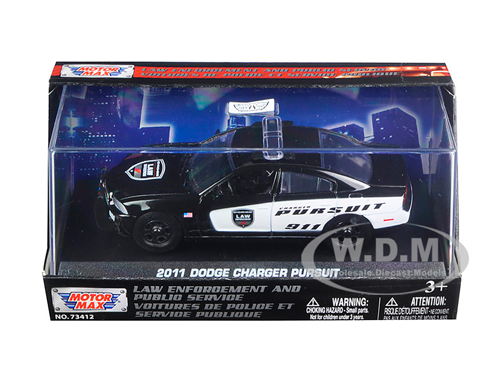 2011 Dodge Charger Pursuit Police Car In Display Showcase 1/43 Diecast Model Car by Motormax