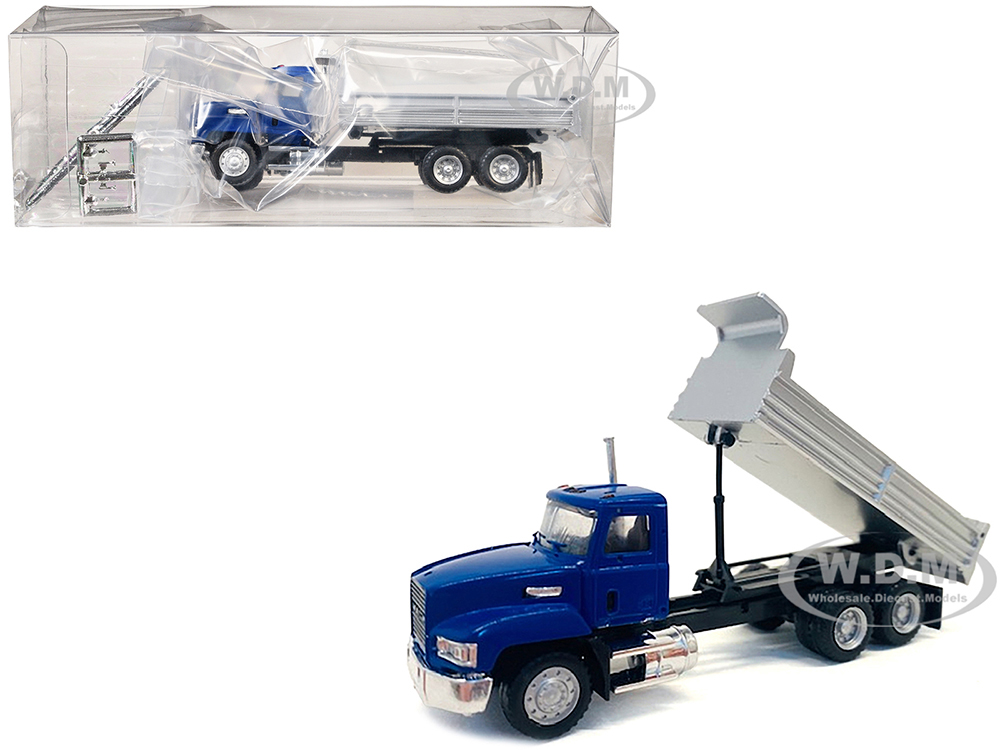 Mack Dump Truck Blue 1/87 (HO) Plastic Model Car by Promotex