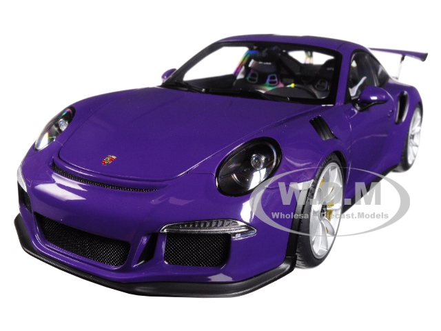 Porsche 911 (991) Gt3 Rs Ultra Violet With Silver Wheels 1/18 Model Car By Autoart