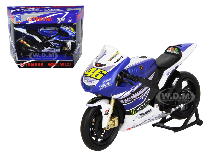 2013 Yamaha Yzr-m1 Valentino Rossi "monster" Moto Gp 46 Motorcycle Model 1/12 By New Ray