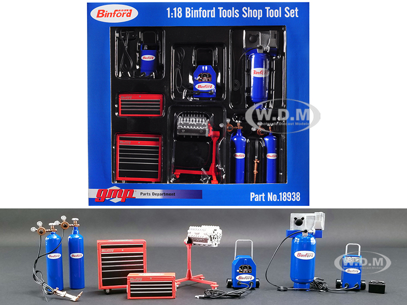 "binford Tools" Garage Shop Tool Set Of 7 Pieces "home Improvement" (1991-1999) Tv Series 1/18 Diecast Replica By Gmp