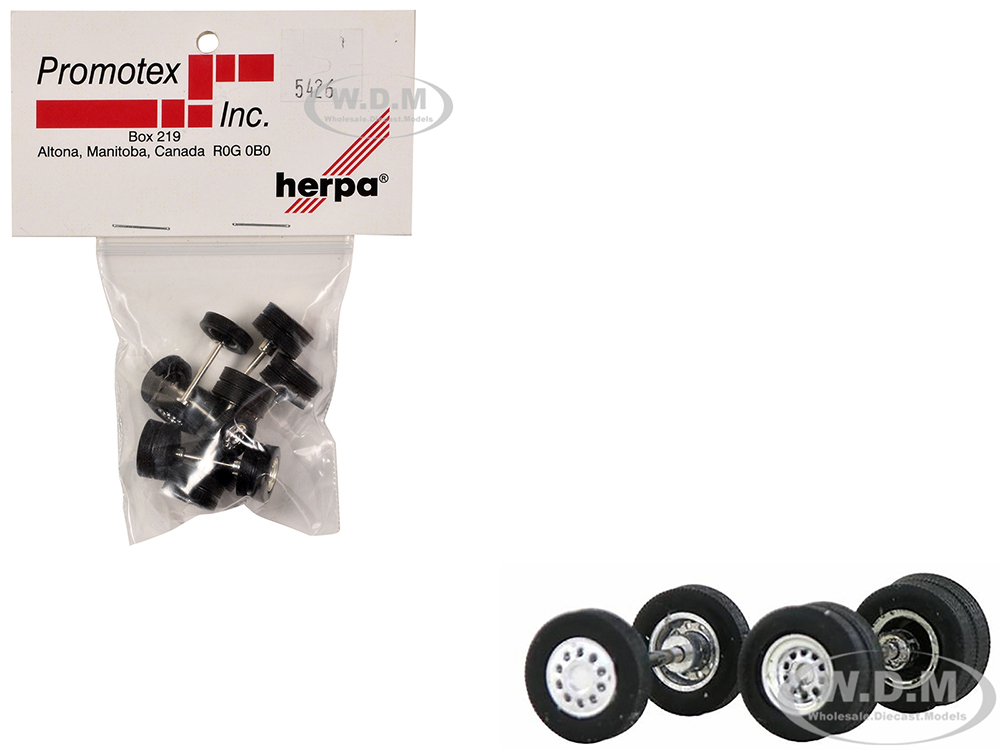 Chrome Wheel Sets (2 Front and 4 Rear) 1/87 (HO) Plastic Model by Promotex