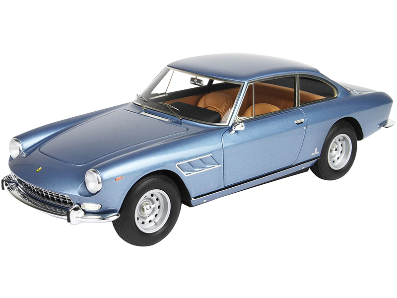 1965 Ferrari 330 GT 2+2 Series II Light Blue Metallic with DISPLAY CASE Limited Edition to 133 pieces Worldwide 1/18 Model Car by BBR