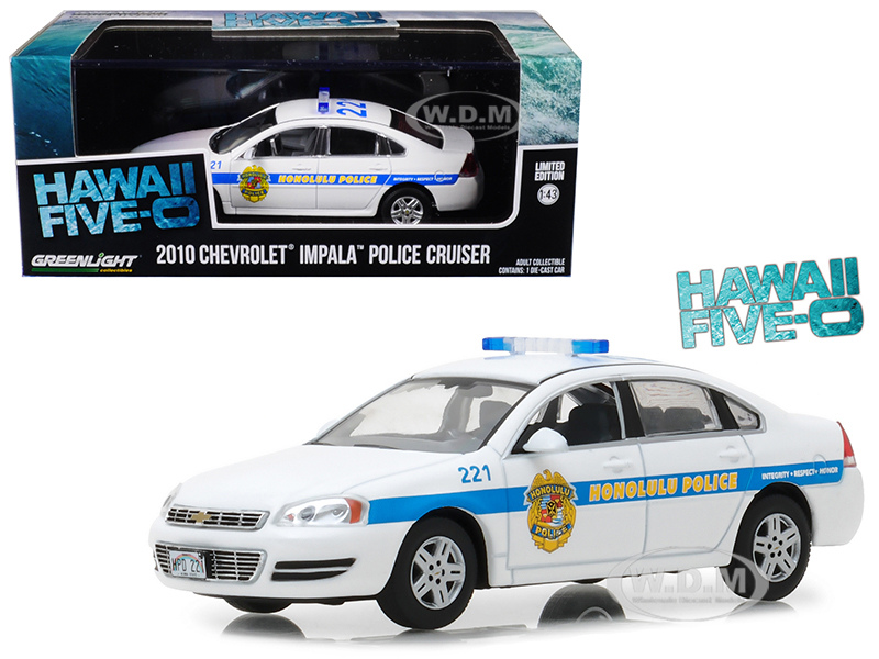 2010 Chevrolet Impala Honolulu Police Cruiser From "hawaii Five-0" 2010 Tv Series 1/43 Diecast Model Car By Greenlight