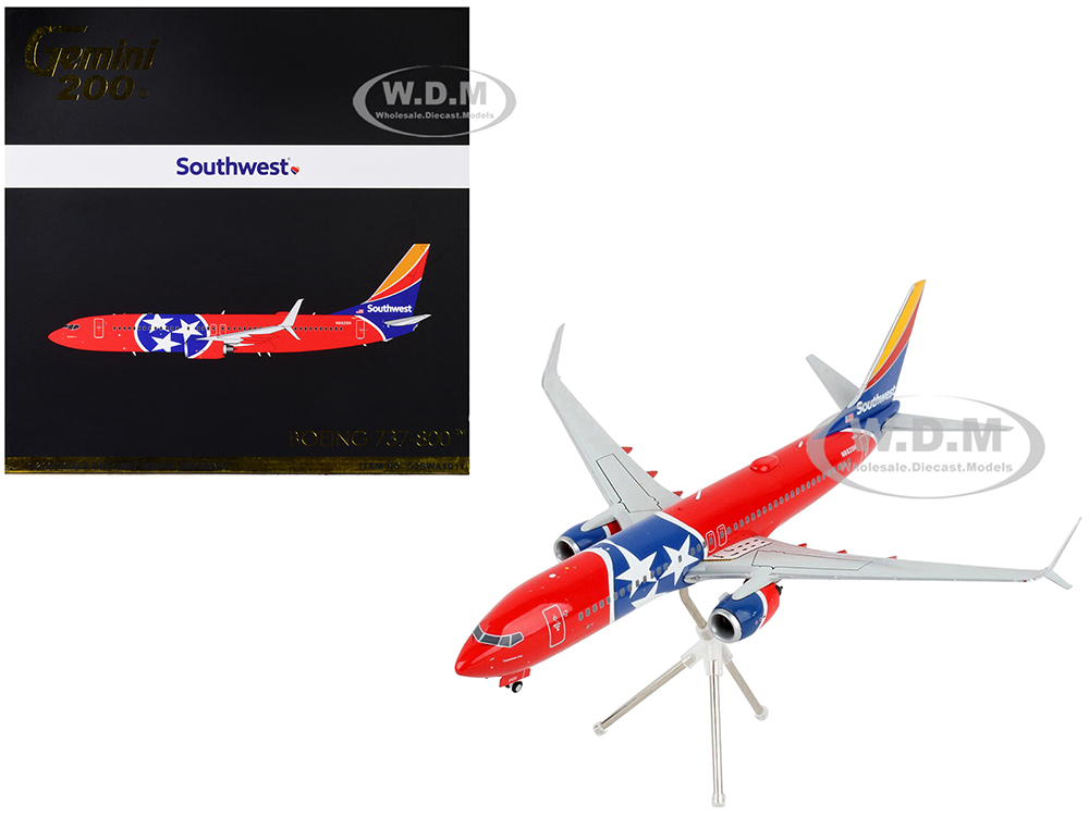 Boeing 737-800 Commercial Aircraft "Southwest Airlines - Tennessee One" Tennessee Flag Livery "Gemini 200" Series 1/200 Diecast Model Airplane by Gem